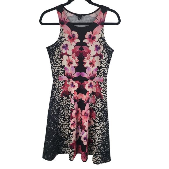 H&M Sleeveless Dress Small Womens Floral Above Knee Crew Neck Pullover Summer - Picture 1 of 7
